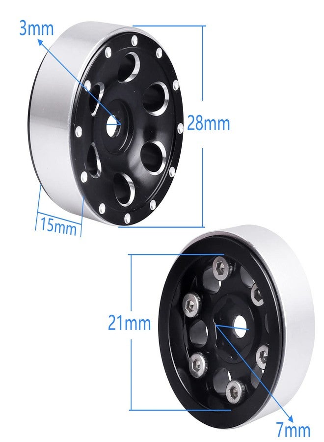 عجلات GoHobby 1.0 Beadlock، جنوط عجلات صغيرة مقاس 1 بوصة لجميع سيارات الزحف Axial SCX24 RC بمقياس 1/24، ملحقات ترقية - Image 2